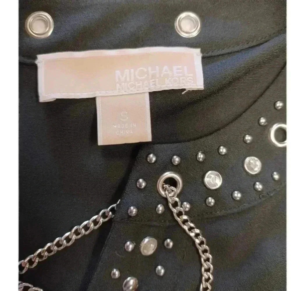 Michael Kors Black  Chain Front Mini Dress Size Small - Picture 6 of 10